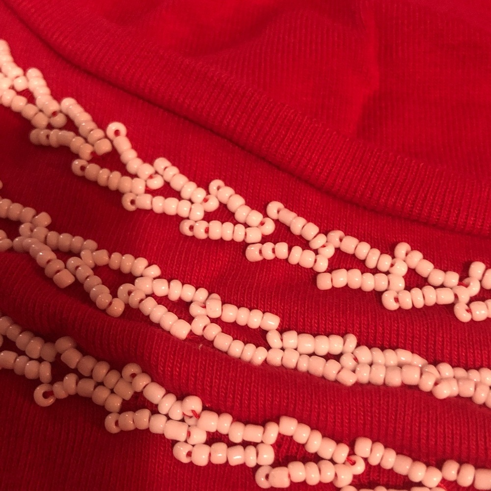 Talbots Red Embellished T-shirt Size 2XP o - Picture 4 of 7